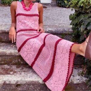 SHE MADE ME Pink Maxi A-Line Skirt